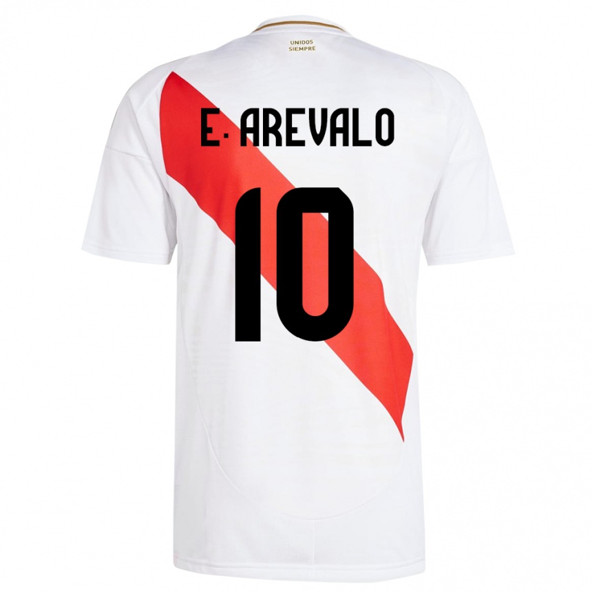 Men Football Peru Emily Arévalo #10 White Home Jersey 24-26 T-Shirt