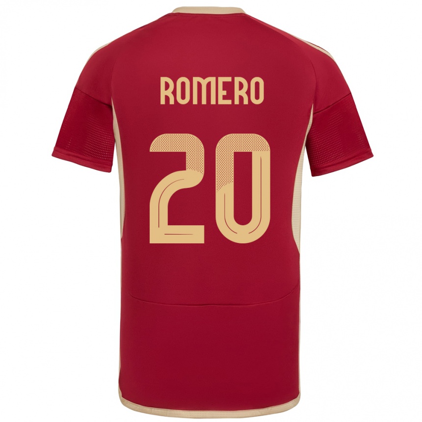 Men Football Venezuela Andrés Romero #20 Burgundy Home Jersey 24-26 T-Shirt