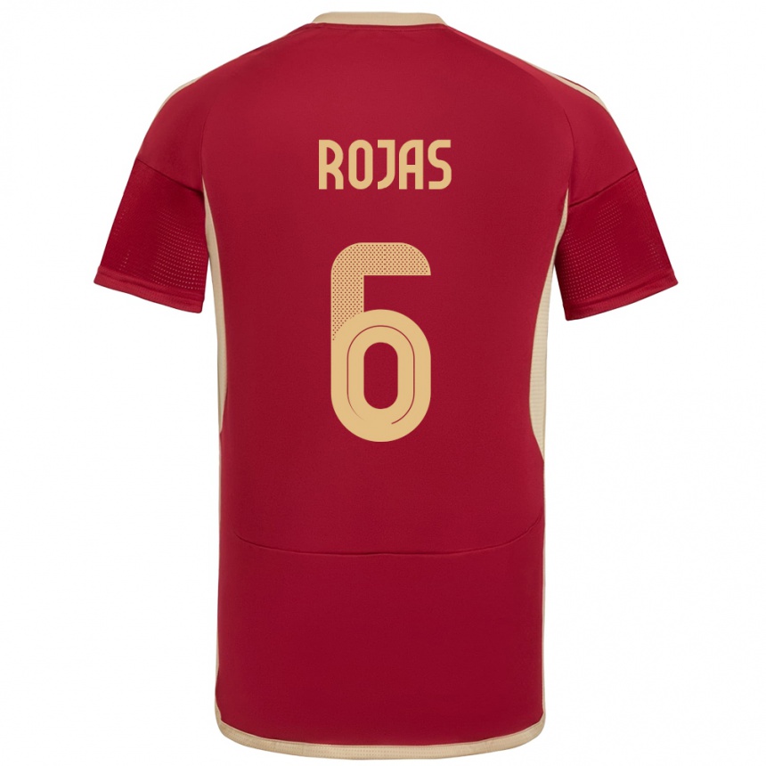 Men Football Venezuela Carlos Rojas #6 Burgundy Home Jersey 24-26 T-Shirt