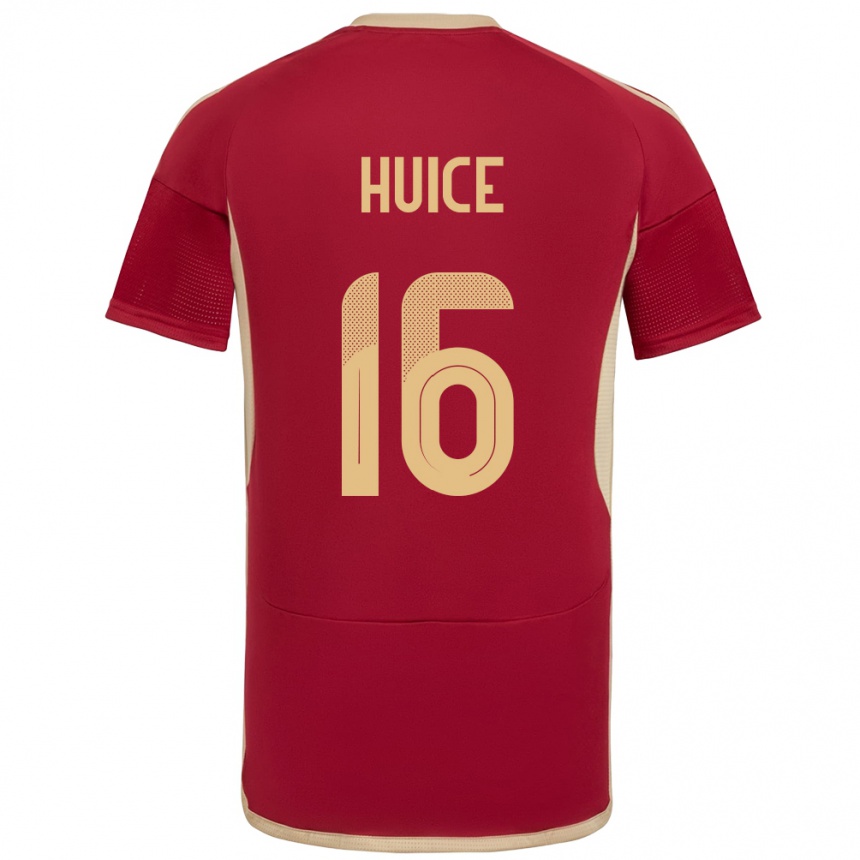 Men Football Venezuela Frangel Huice #16 Burgundy Home Jersey 24-26 T-Shirt