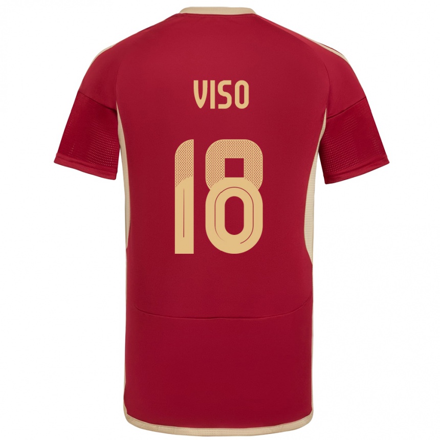 Men Football Venezuela Ysaura Viso #18 Burgundy Home Jersey 24-26 T-Shirt