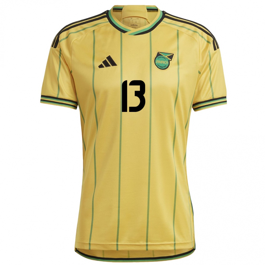 Men Football Jamaica Allyson Swaby #13 Yellow Home Jersey 24-26 T-Shirt