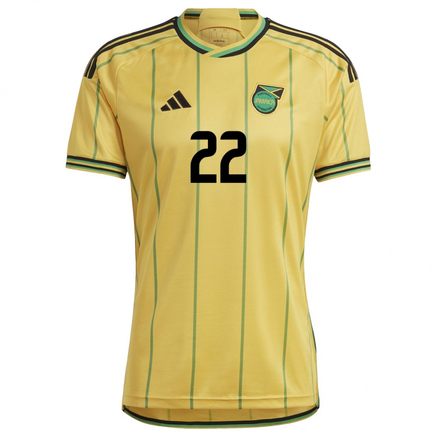 Men Football Jamaica Kayla Mckenna #22 Yellow Home Jersey 24-26 T-Shirt