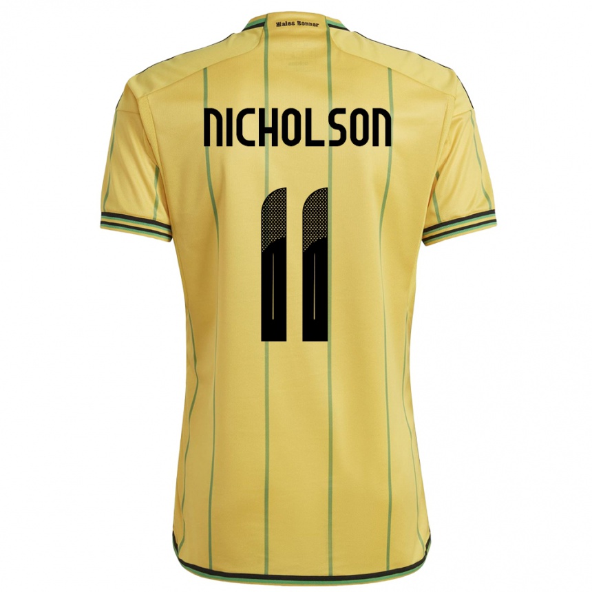 Men Football Jamaica Shamar Nicholson #11 Yellow Home Jersey 24-26 T-Shirt