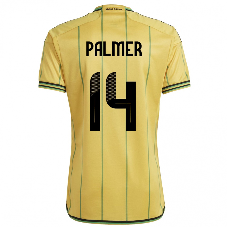 Men Football Jamaica Kasey Palmer #14 Yellow Home Jersey 24-26 T-Shirt