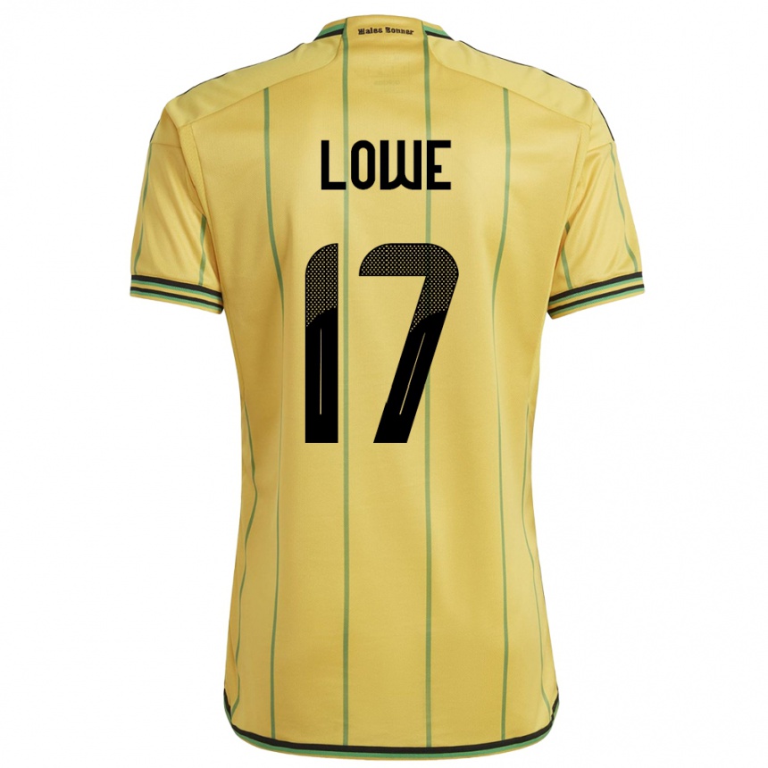 Men Football Jamaica Damion Lowe #17 Yellow Home Jersey 24-26 T-Shirt