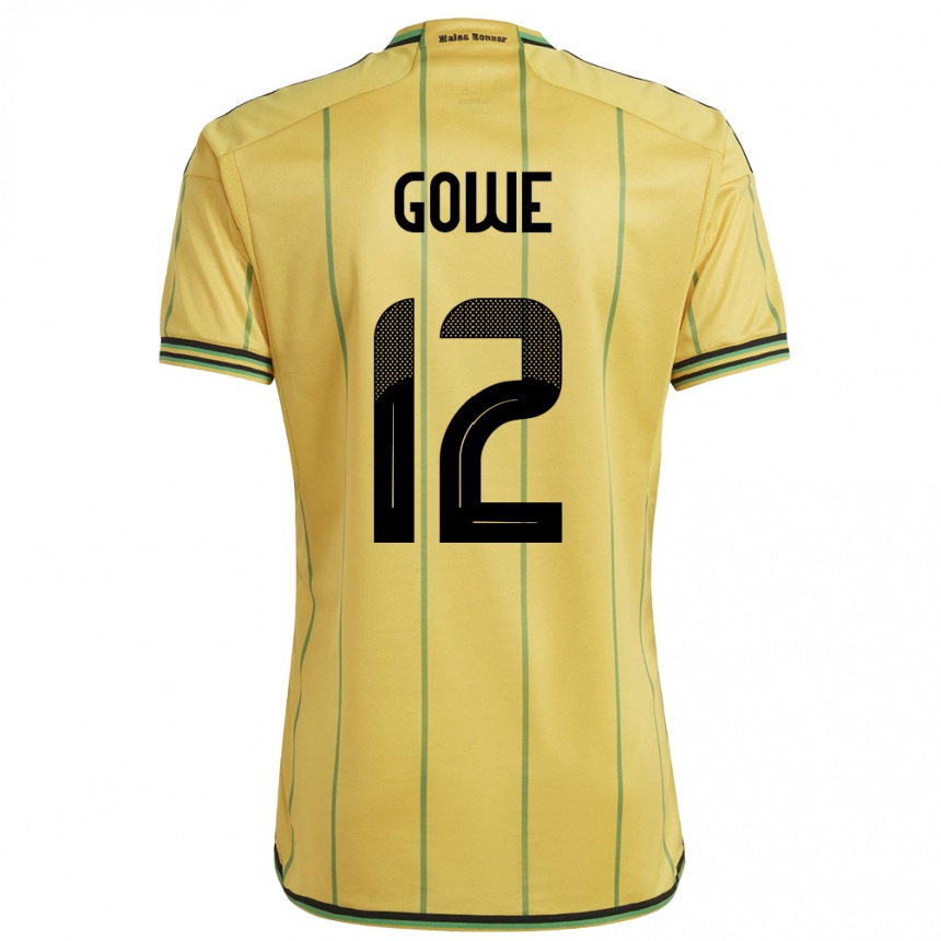 Men Football Jamaica Tyrese Gowe #12 Yellow Home Jersey 24-26 T-Shirt