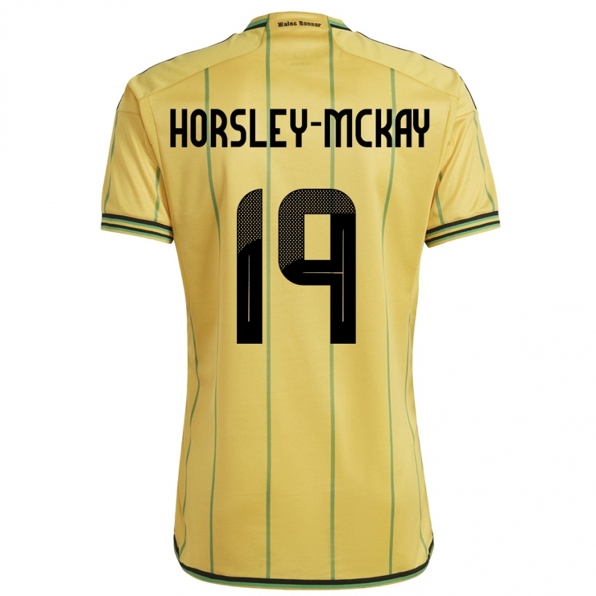 Men Football Jamaica Kyron Horsley-Mckay #19 Yellow Home Jersey 24-26 T-Shirt