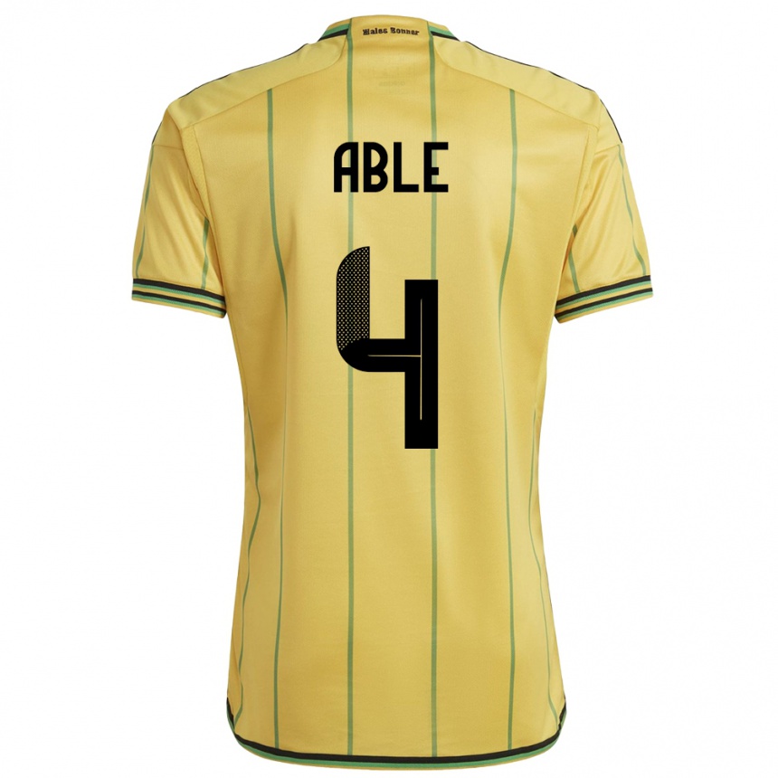 Men Football Jamaica Nevillegail Able #4 Yellow Home Jersey 24-26 T-Shirt