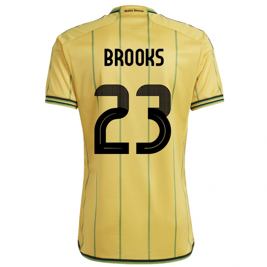 Men Football Jamaica Liya Brooks #23 Yellow Home Jersey 24-26 T-Shirt