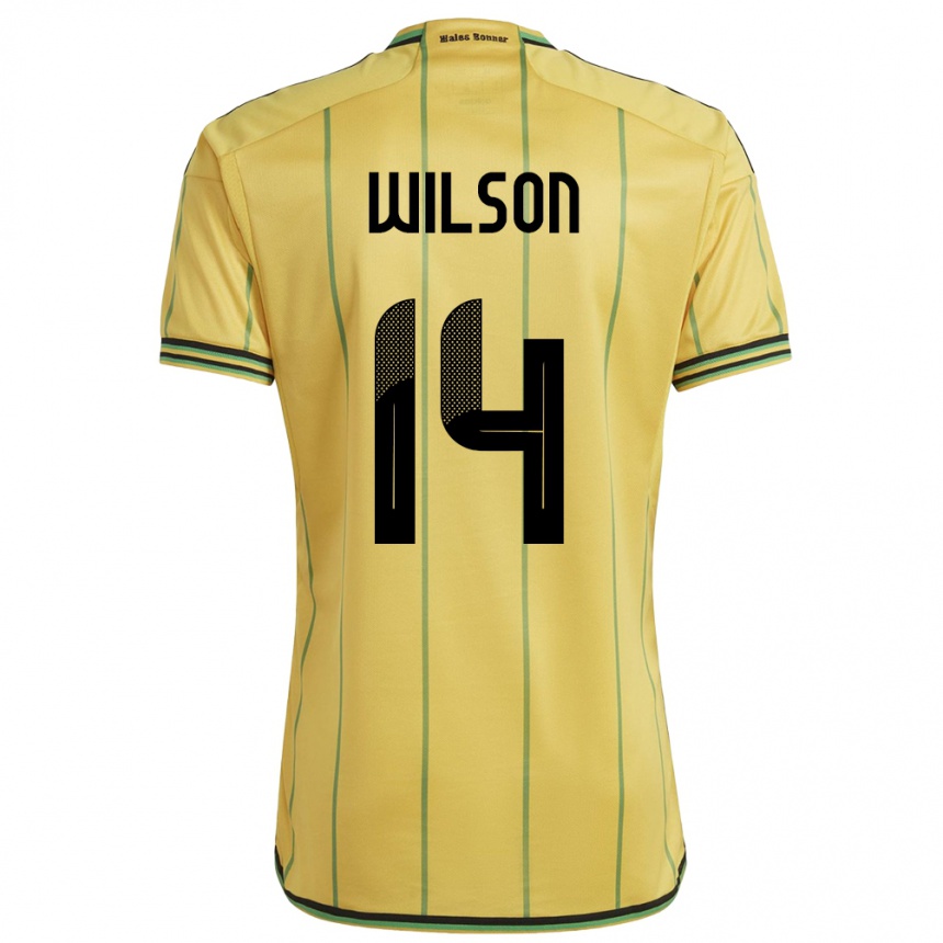 Men Football Jamaica Siobhan Wilson #14 Yellow Home Jersey 24-26 T-Shirt