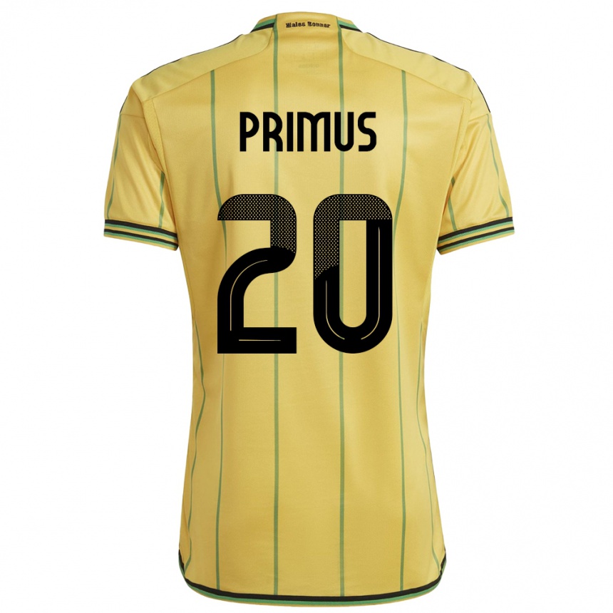 Men Football Jamaica Atlanta Primus #20 Yellow Home Jersey 24-26 T-Shirt