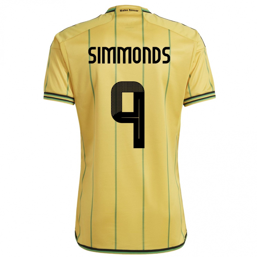 Men Football Jamaica Kameron Simmonds #9 Yellow Home Jersey 24-26 T-Shirt