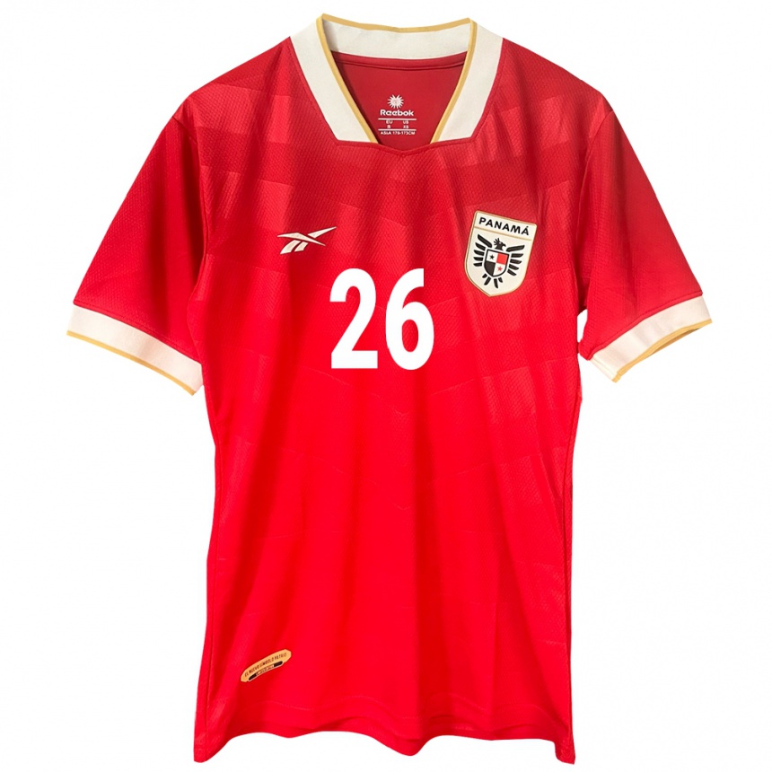 Men Football Panama Kahiser Lenis #26 Red Home Jersey 24-26 T-Shirt