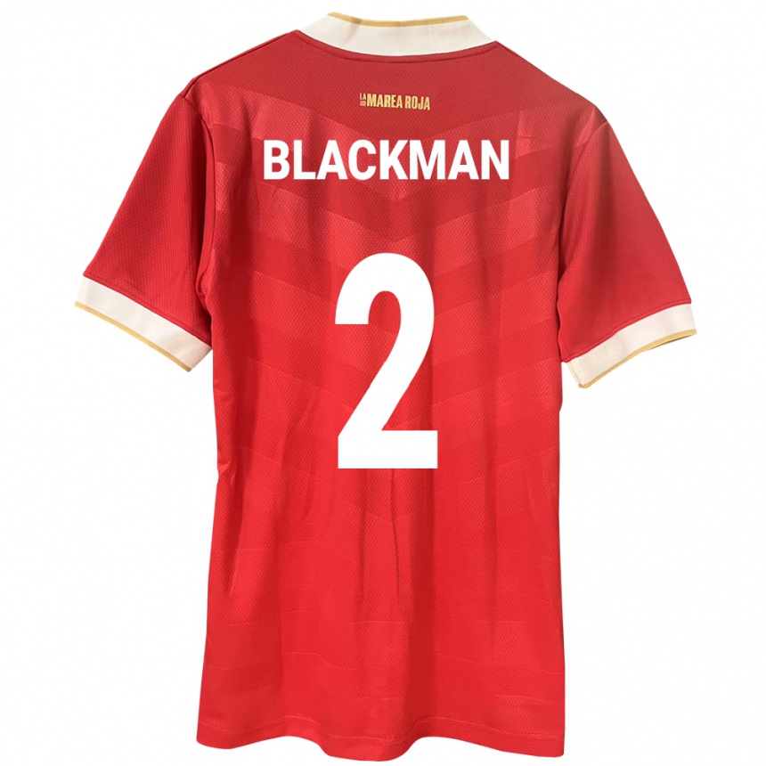 Men Football Panama César Blackman #2 Red Home Jersey 24-26 T-Shirt