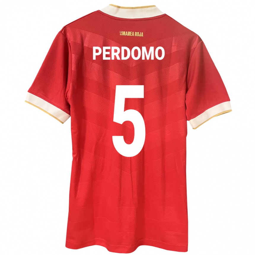 Men Football Panama Reyniel Perdomo #5 Red Home Jersey 24-26 T-Shirt