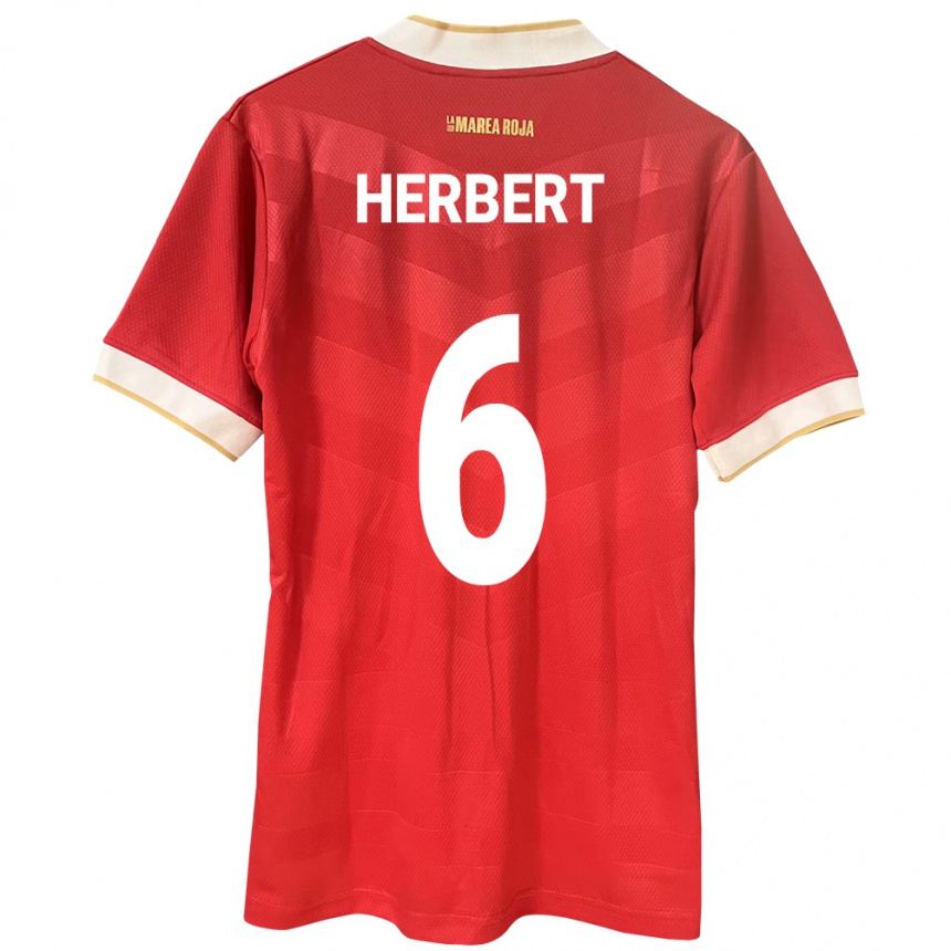 Men Football Panama Giovany Herbert #6 Red Home Jersey 24-26 T-Shirt
