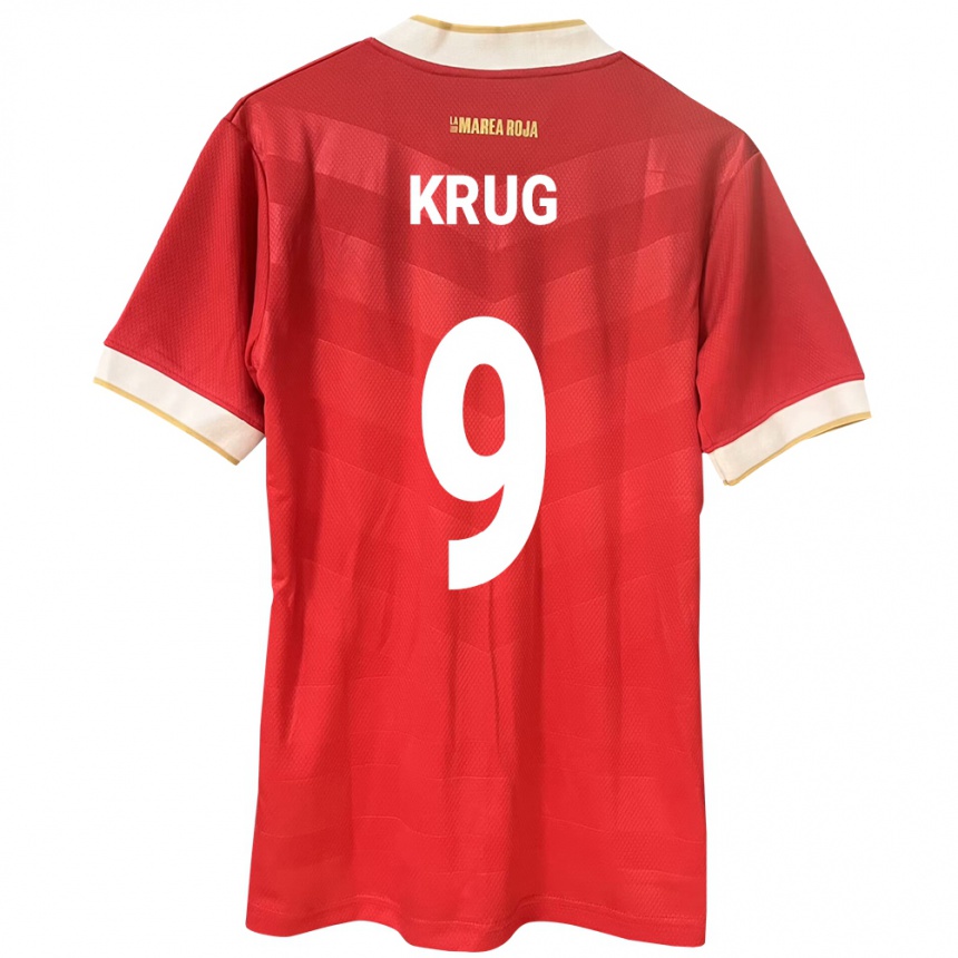 Men Football Panama Frederick Krug #9 Red Home Jersey 24-26 T-Shirt