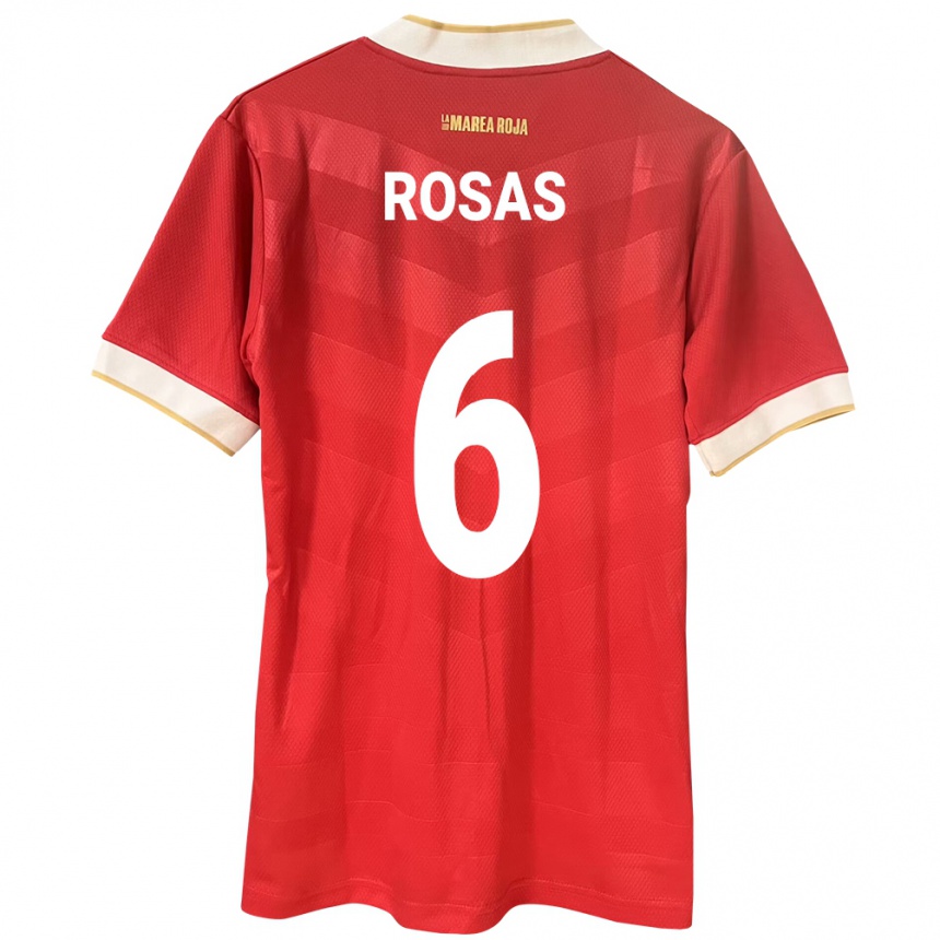 Men Football Panama Meredith Rosas #6 Red Home Jersey 24-26 T-Shirt