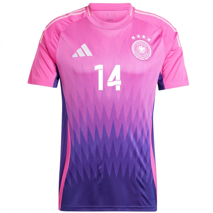 Men Football Germany Marton Dardai #14 Pink Purple Away Jersey 24-26 T-Shirt