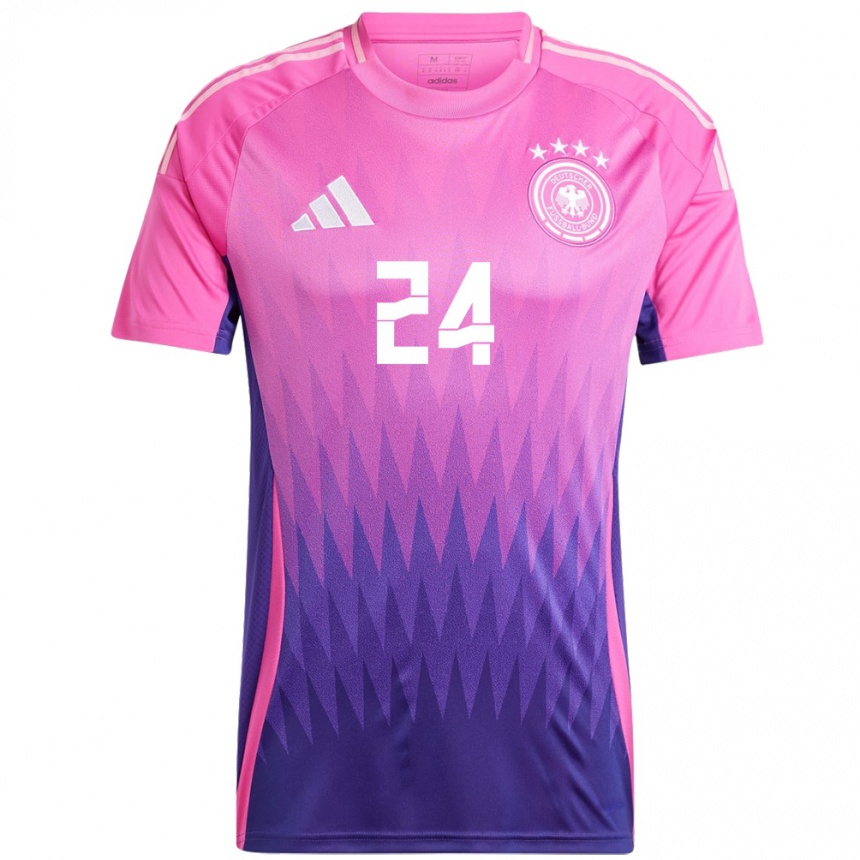 Men Football Germany Sjoeke Nusken #24 Pink Purple Away Jersey 24-26 T-Shirt