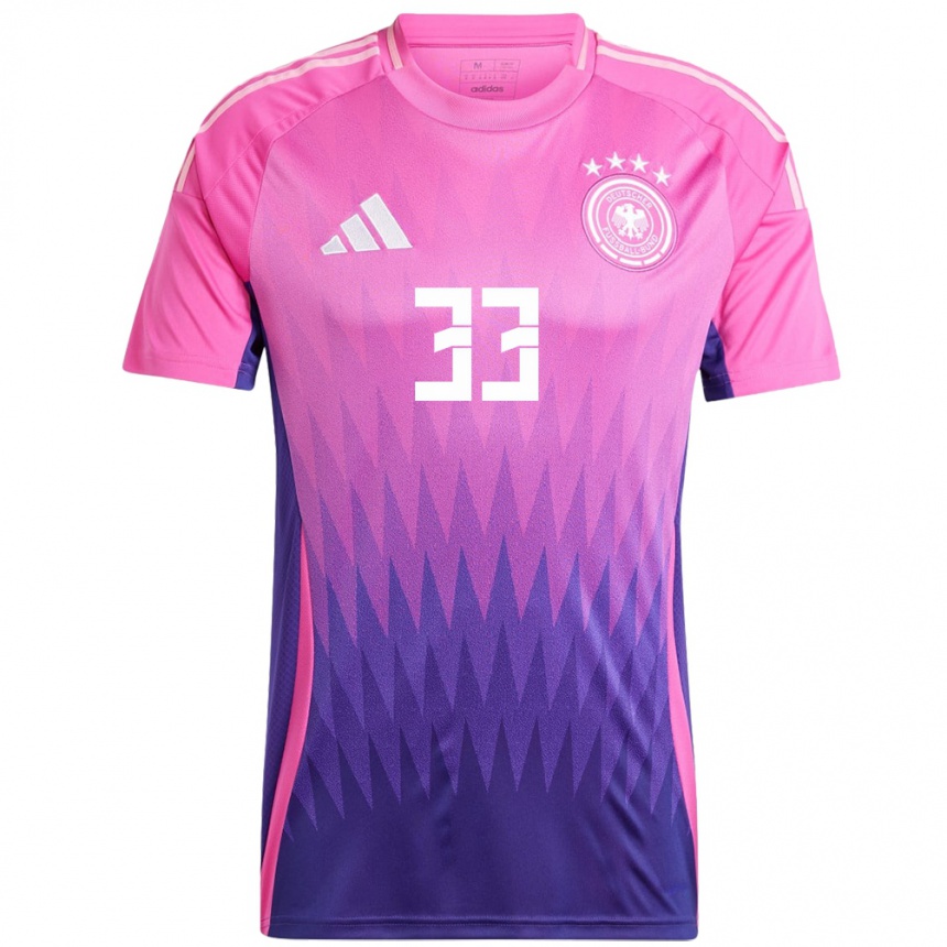 Men Football Germany Fabienne Dongus #33 Pink Purple Away Jersey 24-26 T-Shirt