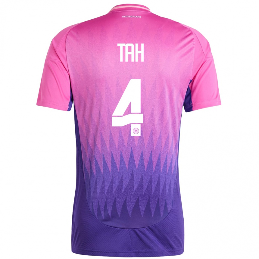 Men Football Germany Jonathan Tah #4 Pink Purple Away Jersey 24-26 T-Shirt