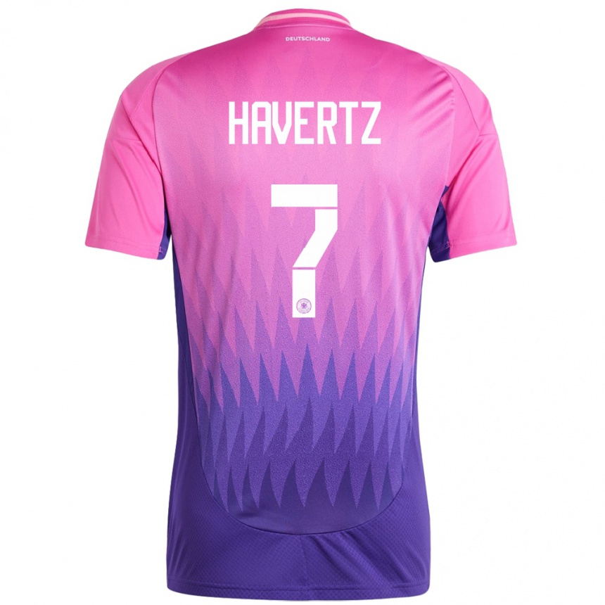 Men Football Germany Kai Havertz #7 Pink Purple Away Jersey 24-26 T-Shirt