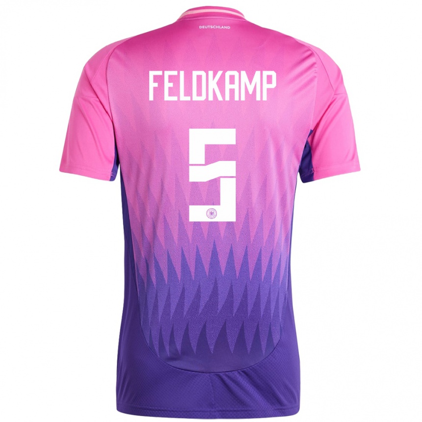 Men Football Germany Jana Feldkamp #5 Pink Purple Away Jersey 24-26 T-Shirt