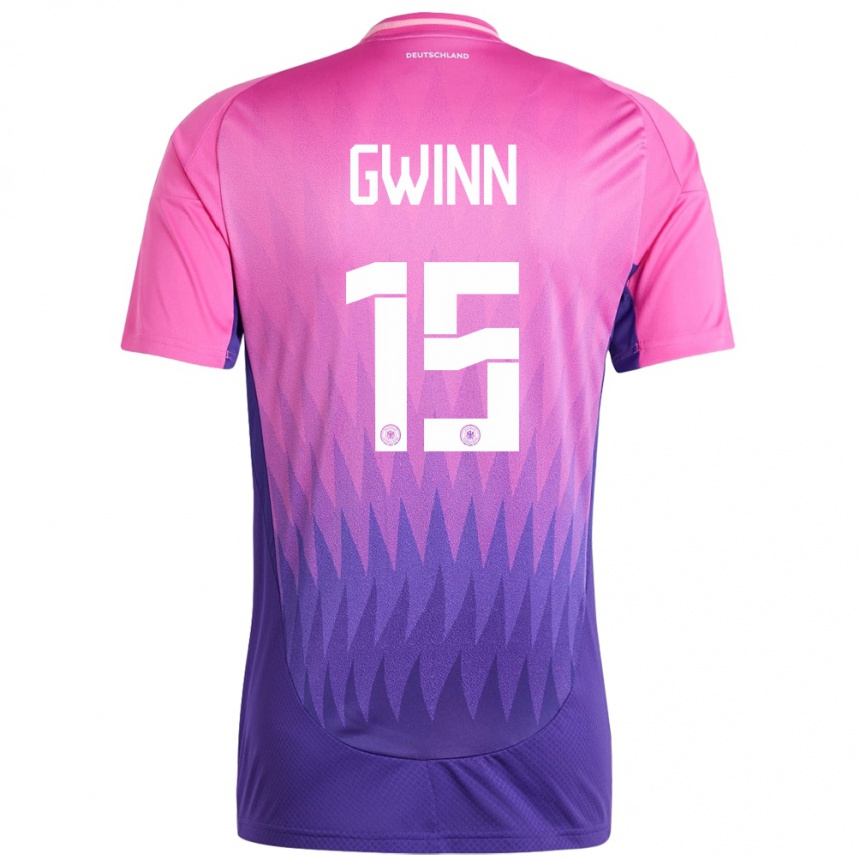Men Football Germany Giulia Gwinn #15 Pink Purple Away Jersey 24-26 T-Shirt