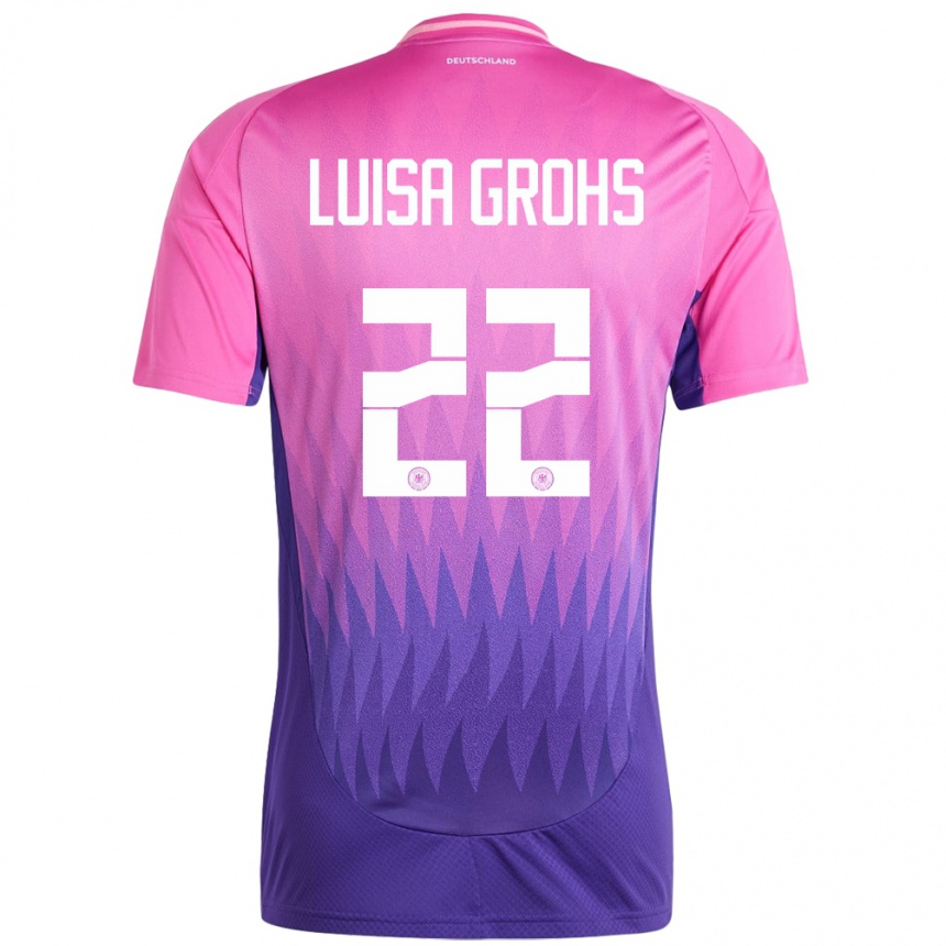 Men Football Germany Maria Luisa Grohs #22 Pink Purple Away Jersey 24-26 T-Shirt