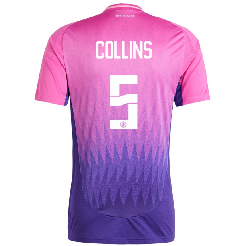 Men Football Germany Nnamdi Collins #5 Pink Purple Away Jersey 24-26 T-Shirt