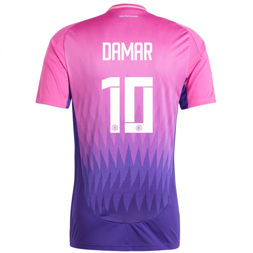 Men Football Germany Muhammed Damar #10 Pink Purple Away Jersey 24-26 T-Shirt