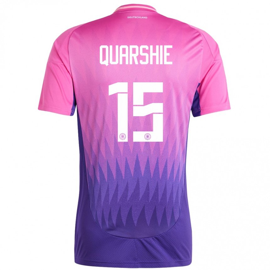 Men Football Germany Joshua Quarshie #15 Pink Purple Away Jersey 24-26 T-Shirt
