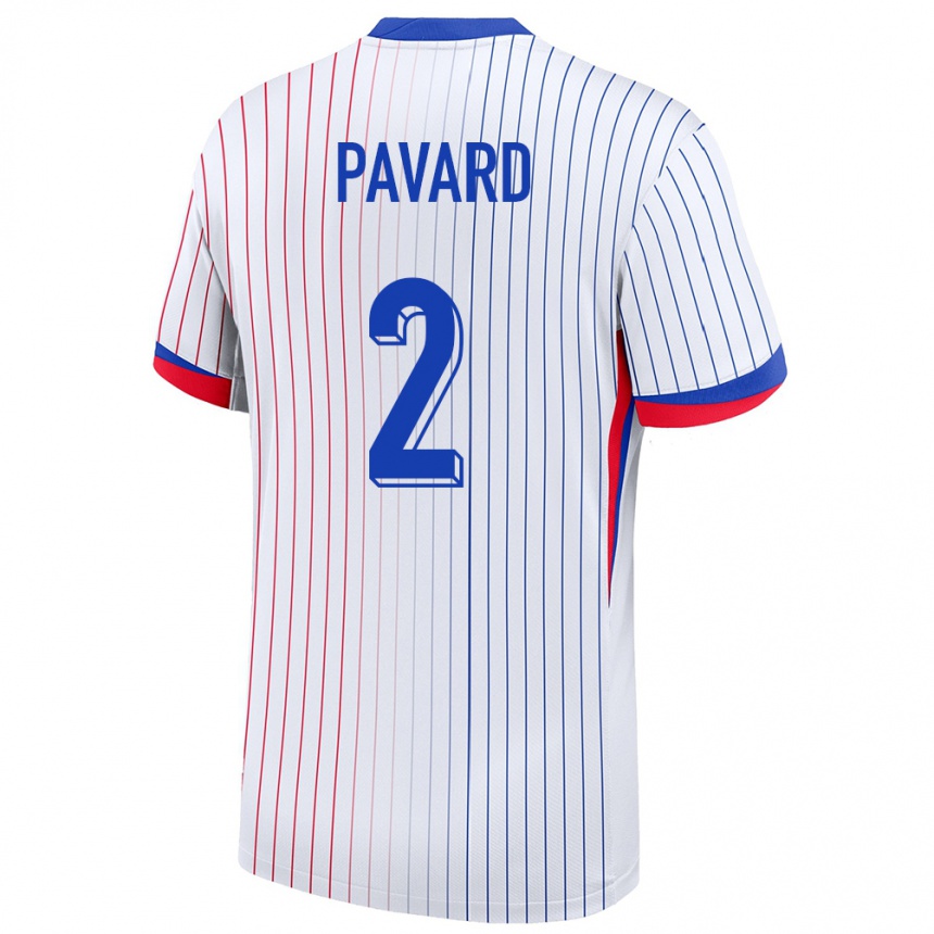 Men Football France Benjamin Pavard #2 White Away Jersey 24-26 T-Shirt