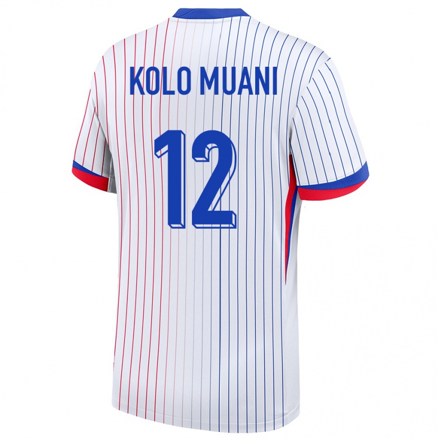 Men Football France Randal Kolo Muani #12 White Away Jersey 24-26 T-Shirt