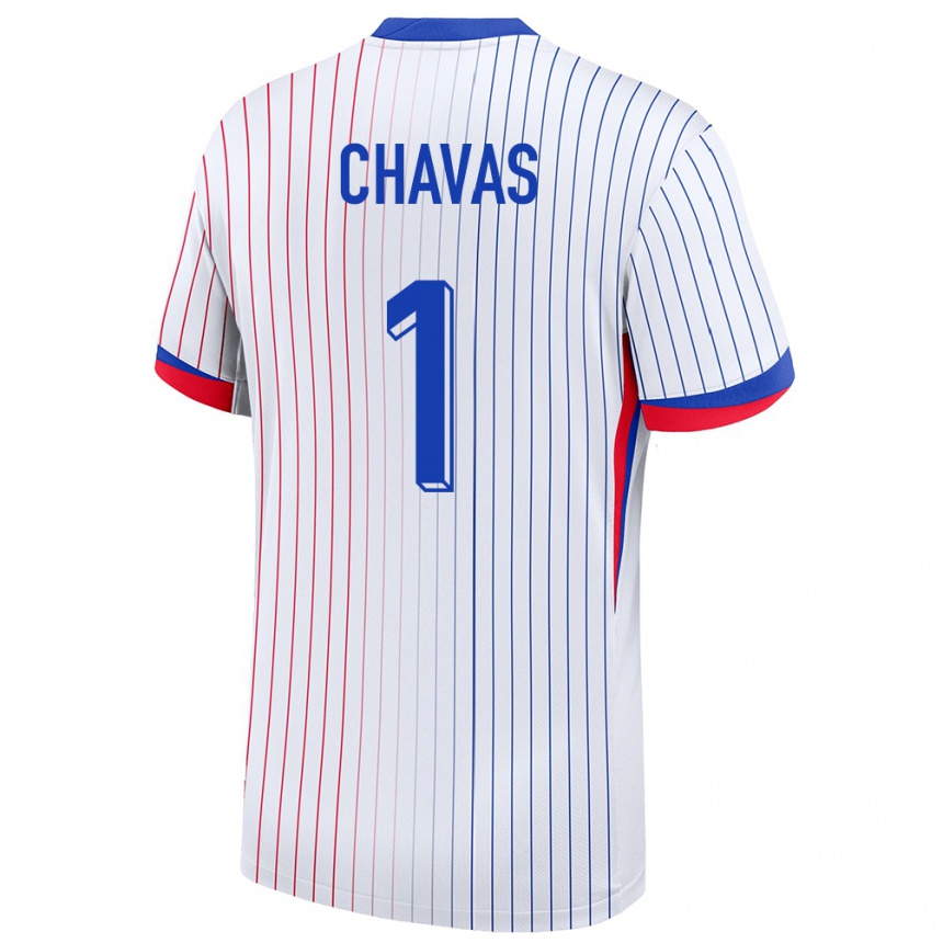 Men Football France Mylene Chavas #1 White Away Jersey 24-26 T-Shirt