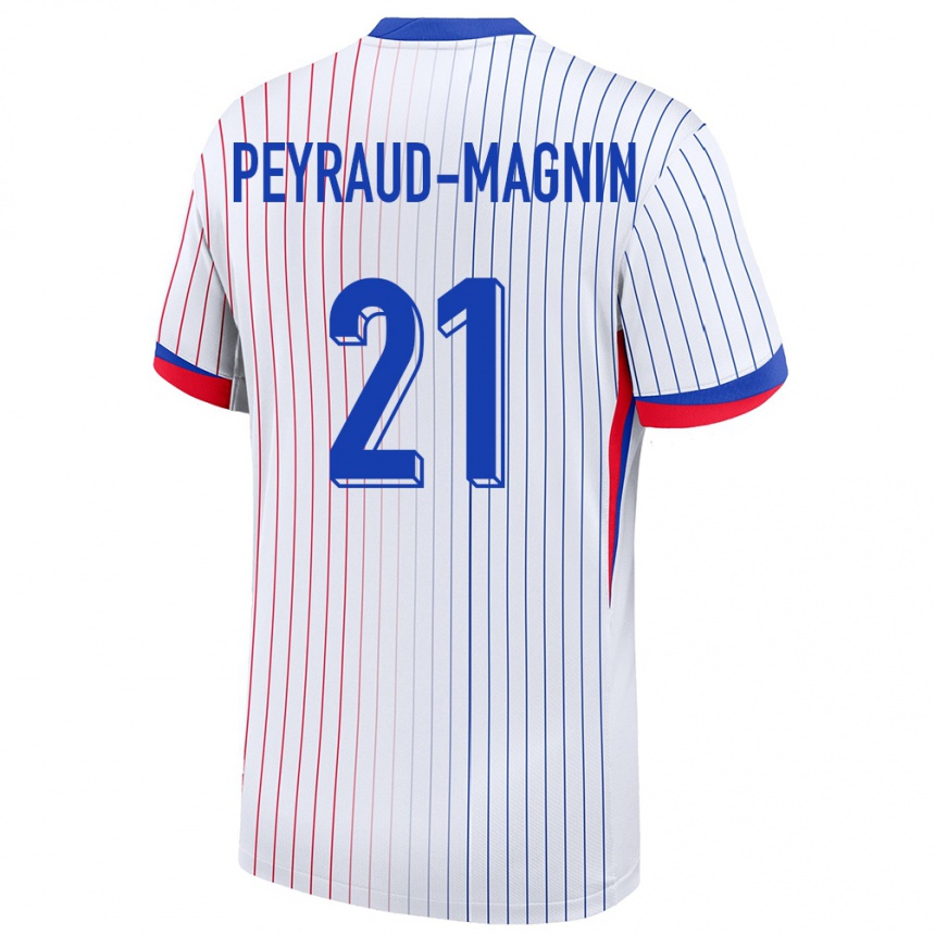 Men Football France Pauline Peyraud Magnin #21 White Away Jersey 24-26 T-Shirt