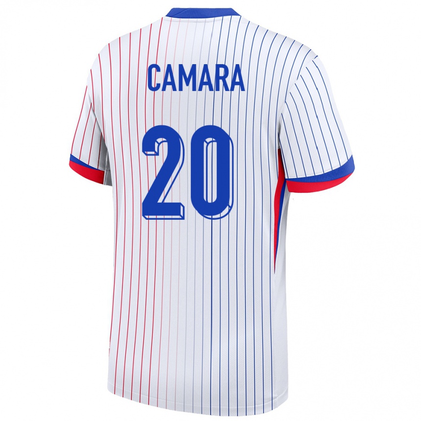 Men Football France Ousmane Camara #20 White Away Jersey 24-26 T-Shirt