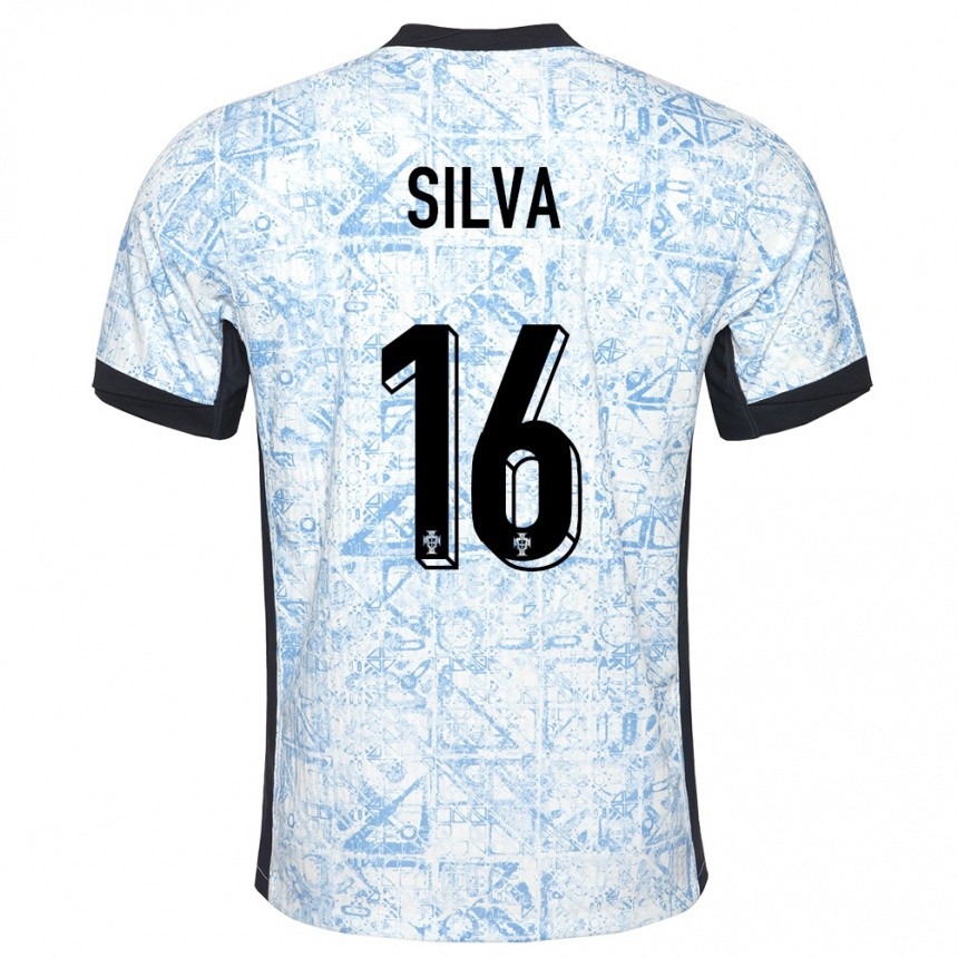 Men Football Portugal Diana Silva #16 Cream Blue Away Jersey 24-26 T-Shirt