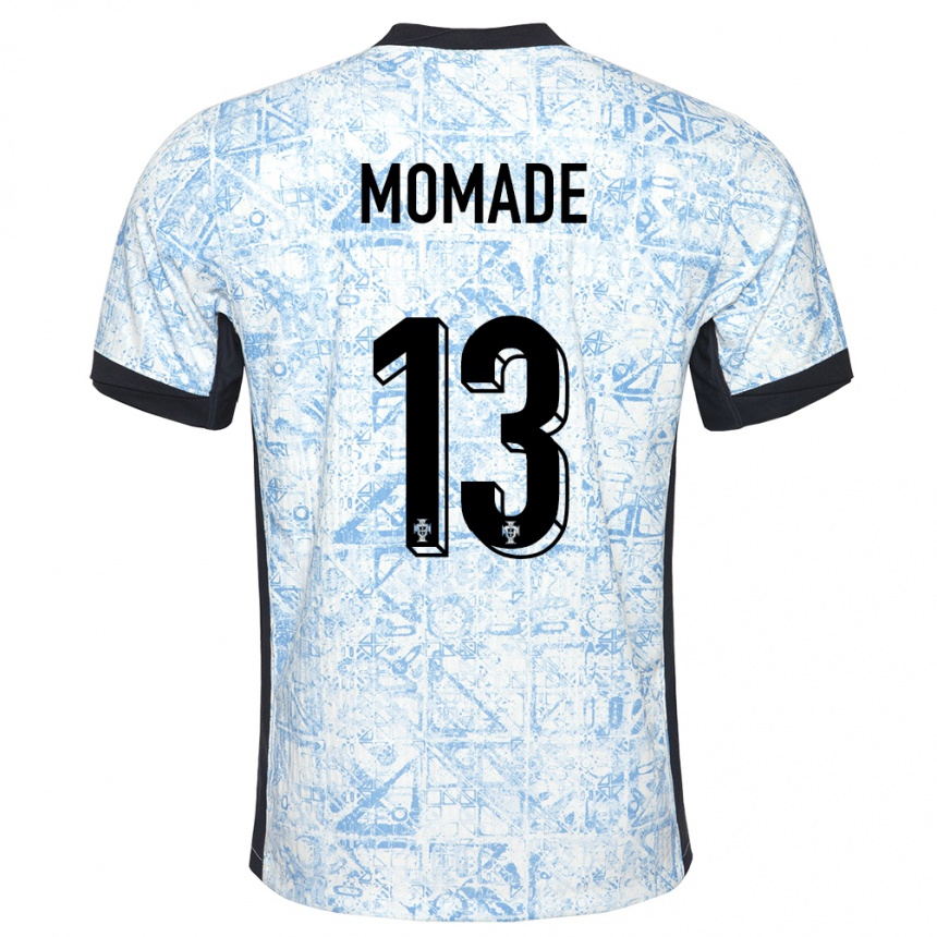 Men Football Portugal Rayhan Momade #13 Cream Blue Away Jersey 24-26 T-Shirt