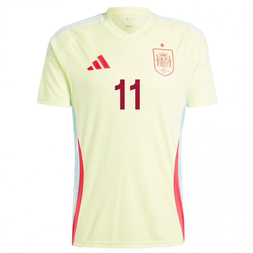 Men Football Spain Ilias Akomach #11 Yellow Away Jersey 24-26 T-Shirt