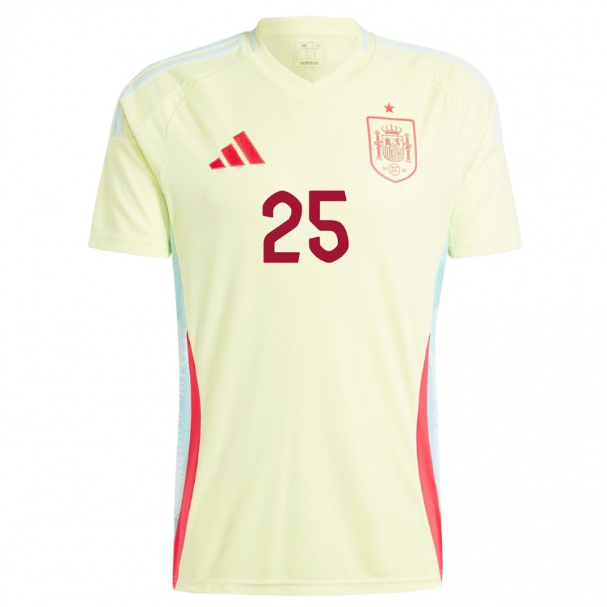 Men Football Spain Ainhoa Vicente #25 Yellow Away Jersey 24-26 T-Shirt