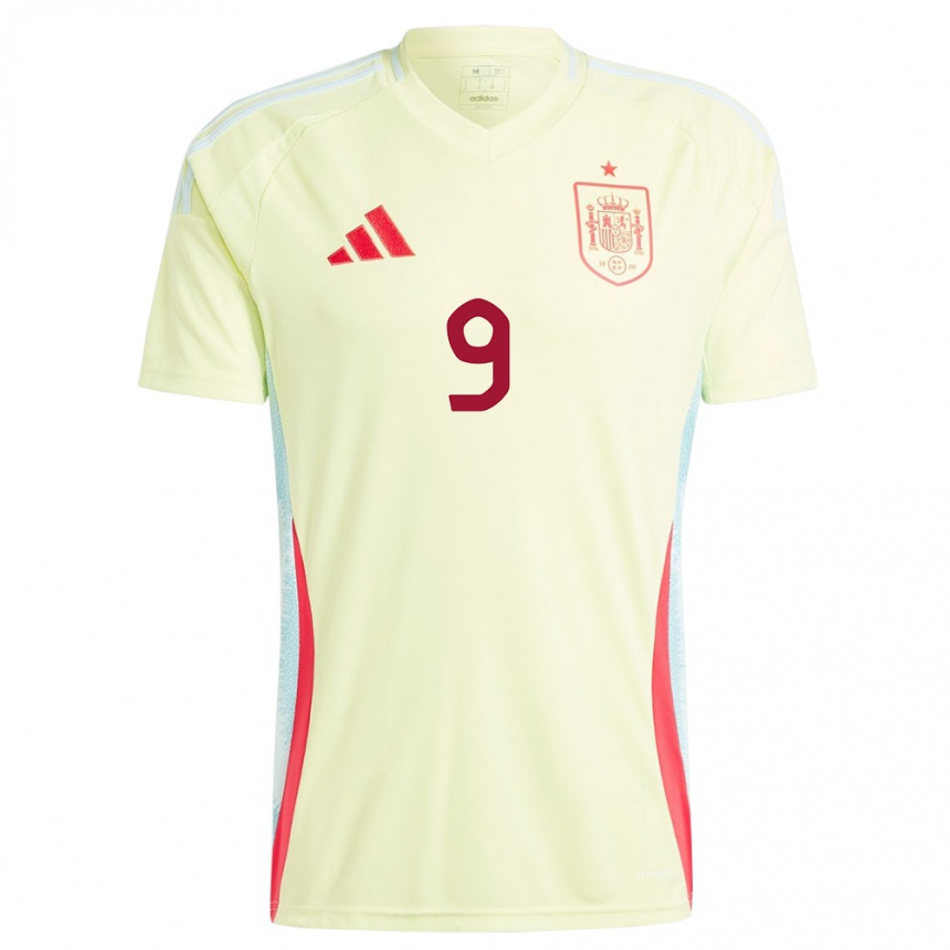 Men Football Spain Mariona Caldentey #9 Yellow Away Jersey 24-26 T-Shirt