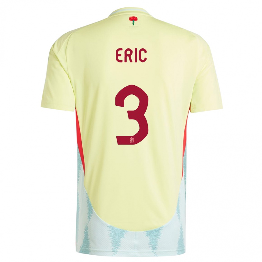 Men Football Spain Eric Garcia #3 Yellow Away Jersey 24-26 T-Shirt