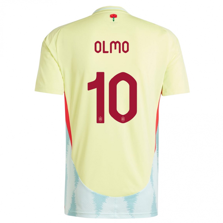 Men Football Spain Dani Olmo #10 Yellow Away Jersey 24-26 T-Shirt