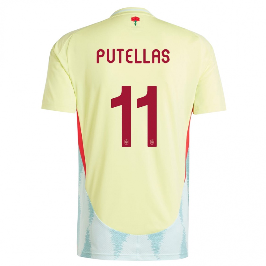 Men Football Spain Alexia Putellas #11 Yellow Away Jersey 24-26 T-Shirt