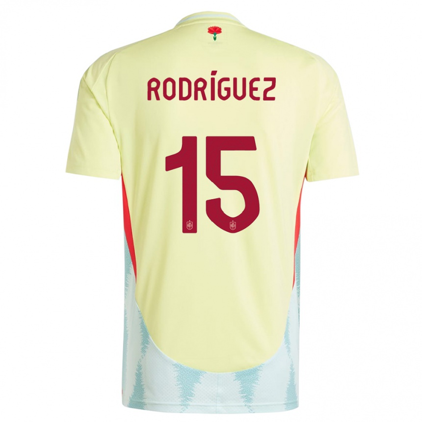 Men Football Spain Dani Rodriguez #15 Yellow Away Jersey 24-26 T-Shirt