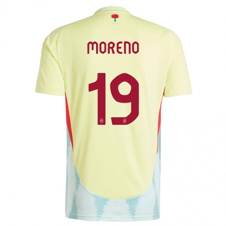 Men Football Spain Victor Moreno #19 Yellow Away Jersey 24-26 T-Shirt