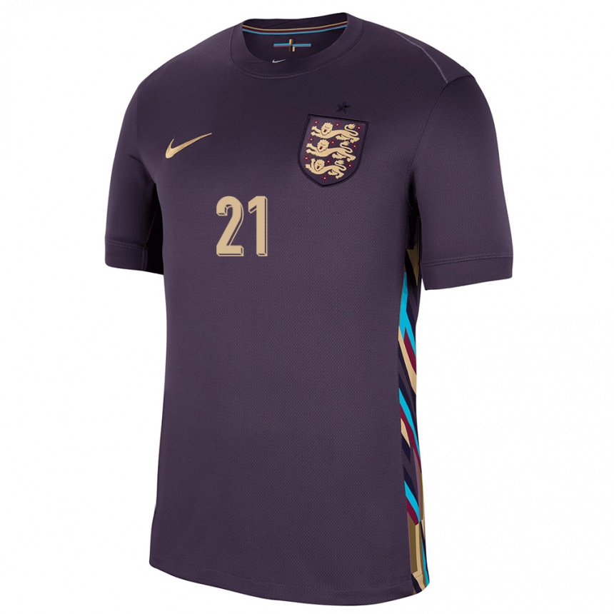 Men Football England James Mcatee #21 Dark Raisin Away Jersey 24-26 T-Shirt